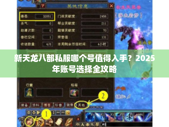 新天龙八部私服哪个号值得入手？2025年账号选择全攻略