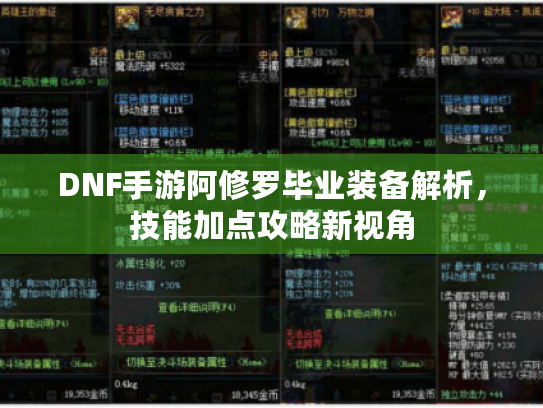 DNF手游阿修罗毕业装备解析，技能加点攻略新视角
