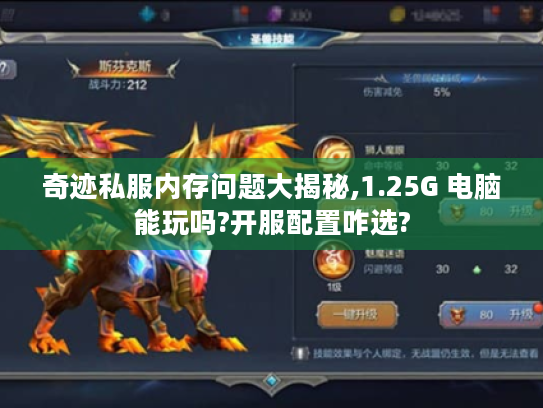 奇迹私服内存问题大揭秘,1.25G 电脑能玩吗?开服配置咋选?