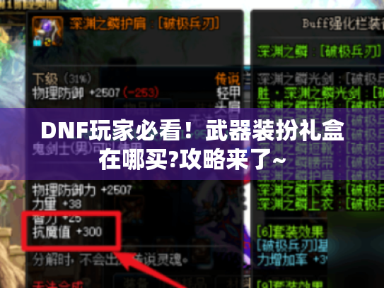 DNF玩家必看！武器装扮礼盒在哪买?攻略来了~