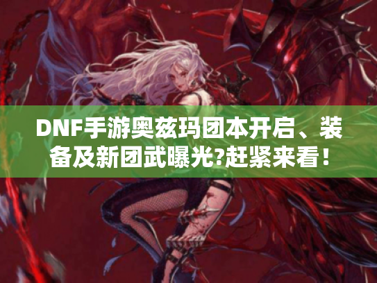 DNF手游奥兹玛团本开启、装备及新团武曝光?赶紧来看！