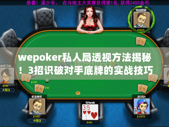 wepoker私人局透视方法揭秘！3招识破对手底牌的实战技巧
