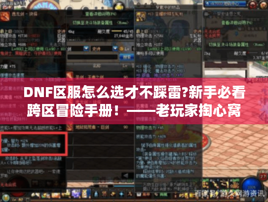 DNF区服怎么选才不踩雷?新手必看跨区冒险手册!——老玩家掏心窝分享 DNF区服怎么选才不踩雷?新手必看跨区冒险手册!——老玩家掏心窝分享