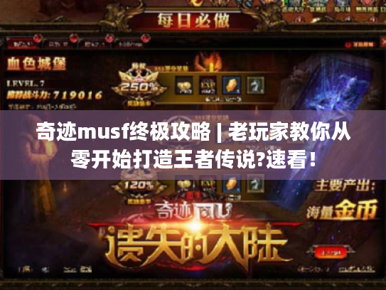 奇迹musf终极攻略 | 老玩家教你从零开始打造王者传说?速看！