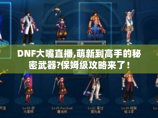 DNF大嘴直播,萌新到高手的秘密武器?保姆级攻略来了！