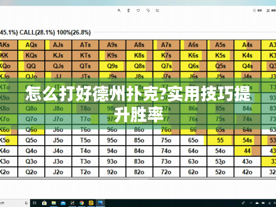 怎么打好德州扑克?实用技巧提升胜率 怎么打好德州扑克?实用技巧提升胜率