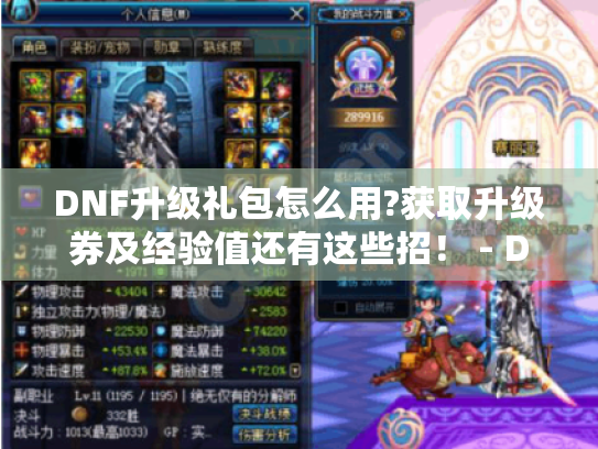 DNF升级礼包怎么用?获取升级券及经验值还有这些招！ - DNF