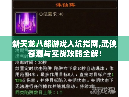新天龙八部游戏入坑指南,武侠奇遇与实战攻略全解！