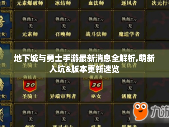 地下城与勇士手游最新消息全解析,萌新入坑&版本更新速览