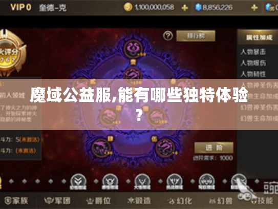 魔域公益服,能有哪些独特体验?