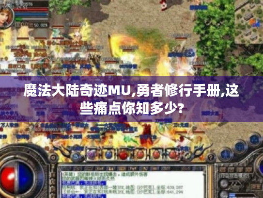魔法大陆奇迹MU,勇者修行手册,这些痛点你知多少?