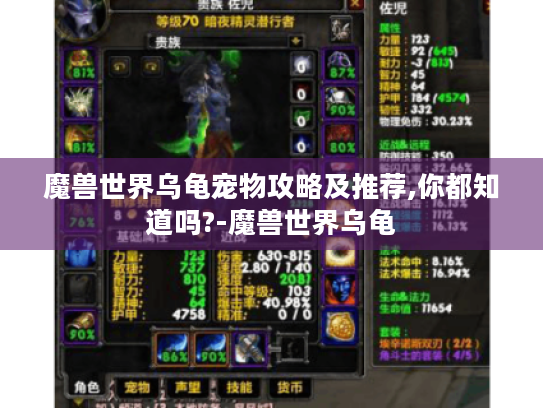 魔兽世界乌龟宠物攻略及推荐,你都知道吗?-魔兽世界乌龟