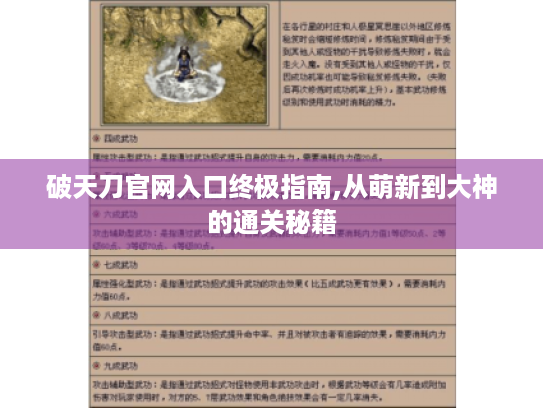 破天刀官网入口终极指南,从萌新到大神的通关秘籍