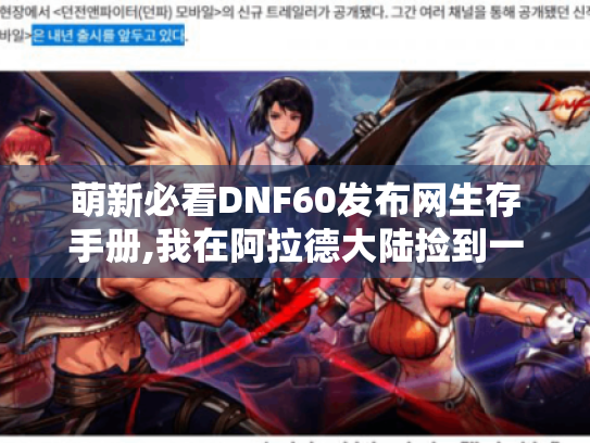 萌新必看DNF60发布网生存手册,我在阿拉德大陆捡到一本武林秘籍