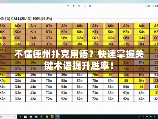 不懂德州扑克用语？快速掌握关键术语提升胜率！