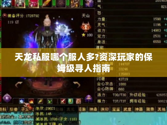 天龙私服哪个服人多?资深玩家的保姆级寻人指南