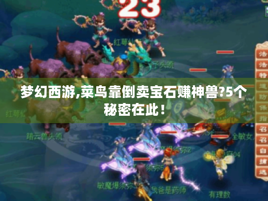 梦幻西游,菜鸟靠倒卖宝石赚神兽?5个秘密在此！