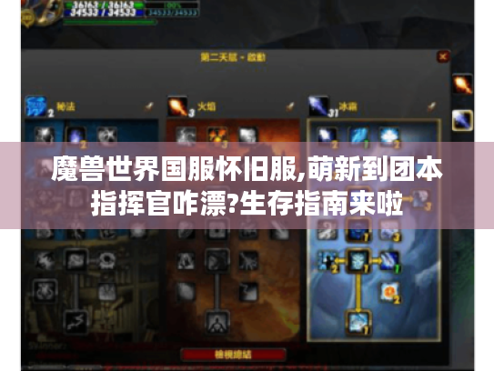 魔兽世界国服怀旧服,萌新到团本指挥官咋漂?生存指南来啦