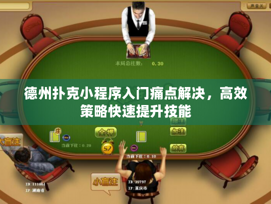 德州扑克小程序入门痛点解决，高效策略快速提升技能