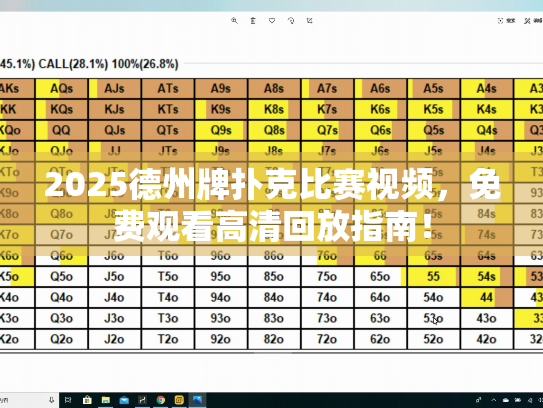 2025德州牌扑克比赛视频,免费观看高清回放指南! 2025德州牌扑克比赛视频,免费观看高清回放指南!