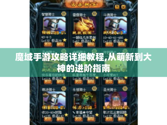 魔域手游攻略详细教程,从萌新到大神的进阶指南