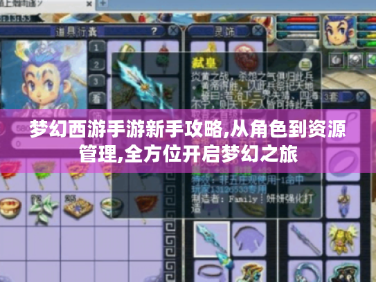 梦幻西游手游新手攻略,从角色到资源管理,全方位开启梦幻之旅