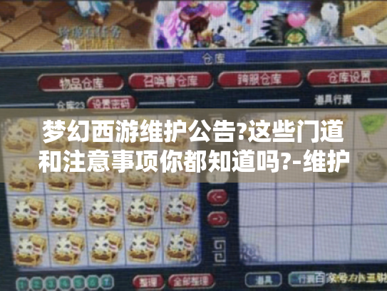 梦幻西游维护公告?这些门道和注意事项你都知道吗?-维护公告