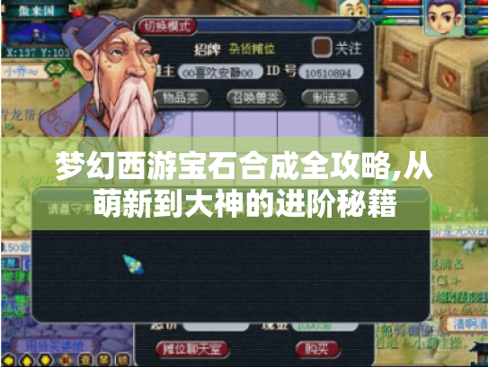 梦幻西游宝石合成全攻略,从萌新到大神的进阶秘籍