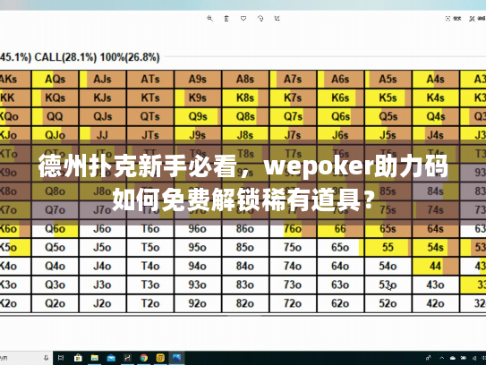 德州扑克新手必看，wepoker助力码如何免费解锁稀有道具？