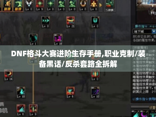 DNF格斗大赛进阶生存手册,职业克制/装备黑话/反杀套路全拆解