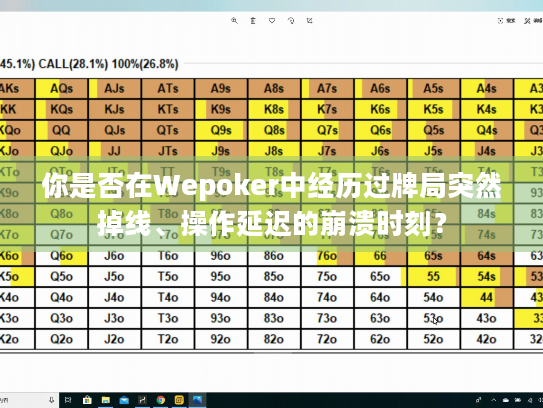 你是否在Wepoker中经历过牌局突然掉线、操作延迟的崩溃时刻? 你是否在Wepoker中经历过牌局突然掉线、操作延迟的崩溃时刻?