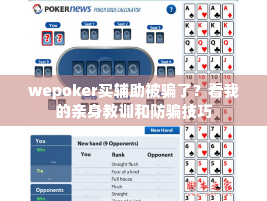 wepoker买辅助被骗了？看我的亲身教训和防骗技巧