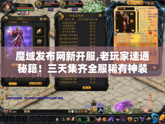 魔域发布网新开服,老玩家速通秘籍！三天集齐全服稀有神装?