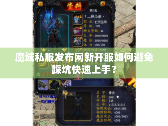 魔域私服发布网新开服如何避免踩坑快速上手？