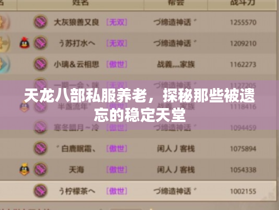 天龙八部私服养老,探秘那些被遗忘的稳定天堂 天龙八部私服养老,探秘那些被遗忘的稳定天堂