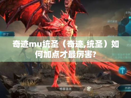 奇迹mu统圣（奇迹,统圣）如何加点才最厉害?