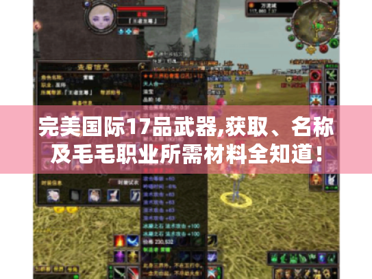 完美国际17品武器,获取、名称及毛毛职业所需材料全知道！