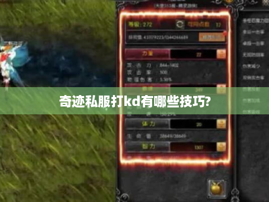 奇迹私服打kd有哪些技巧?