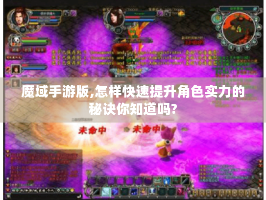 魔域手游版,怎样快速提升角色实力的秘诀你知道吗?