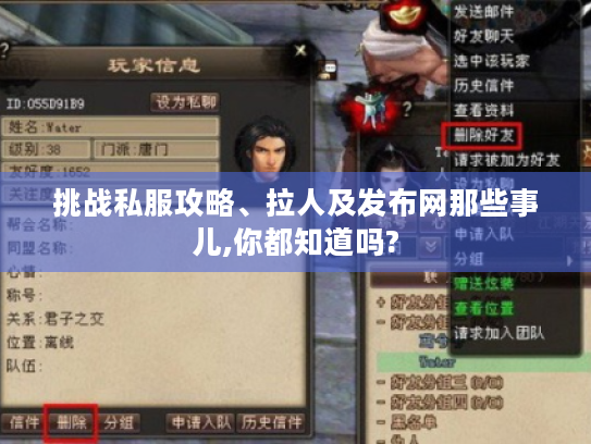 挑战私服攻略、拉人及发布网那些事儿,你都知道吗?