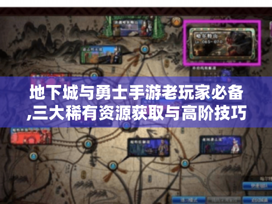 地下城与勇士手游老玩家必备,三大稀有资源获取与高阶技巧
