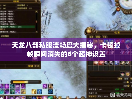 天龙八部私服流畅度大揭秘，卡顿掉帧瞬间消失的6个超神设置