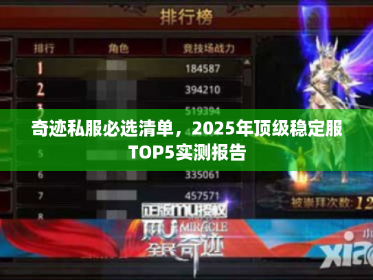 奇迹私服必选清单，2025年顶级稳定服TOP5实测报告