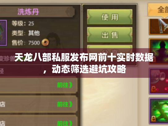 天龙八部私服发布网前十实时数据，动态筛选避坑攻略