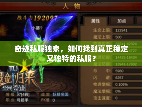 奇迹私服独家，如何找到真正稳定又独特的私服？