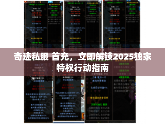 奇迹私服 首充,立即解锁2025独家特权行动指南 奇迹私服 首充,立即解锁2025独家特权行动指南