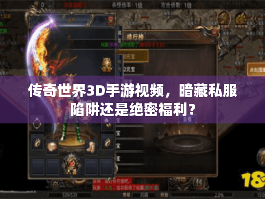 传奇世界3D手游视频，暗藏私服陷阱还是绝密福利？