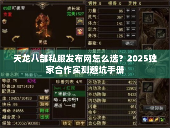 天龙八部私服发布网怎么选？2025独家合作实测避坑手册