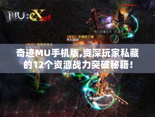 奇迹MU手机版,资深玩家私藏的12个资源战力突破秘籍! 奇迹MU手机版,资深玩家私藏的12个资源战力突破秘籍!