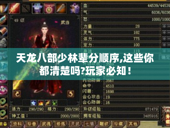 天龙八部少林辈分顺序,这些你都清楚吗?玩家必知！